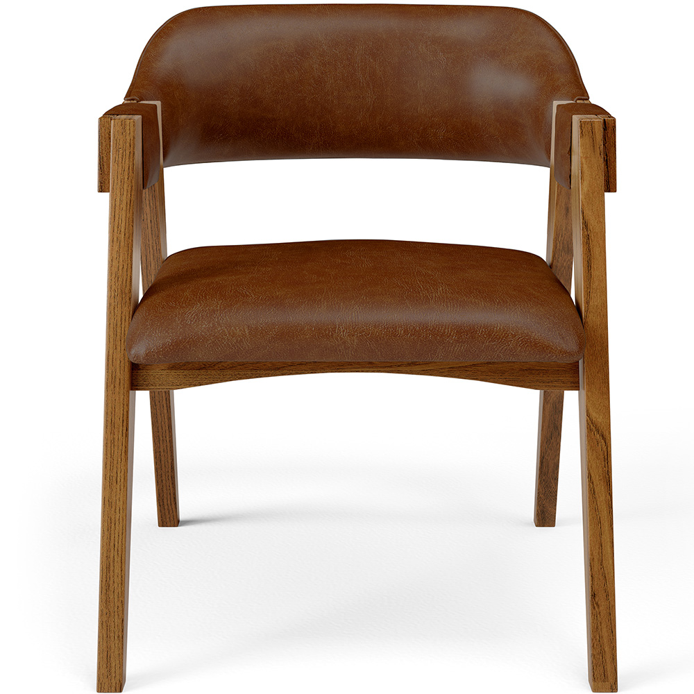 Cadeira Para Sala de Jantar e Estar Living Estofada Suran L02 Couríssimo Marrom - Lyam