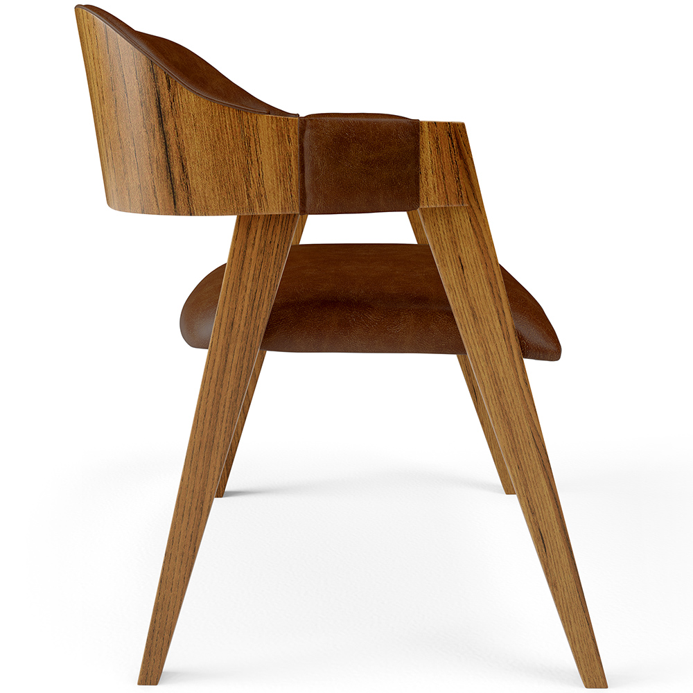 Cadeira Para Sala de Jantar e Estar Living Estofada Suran L02 Couríssimo Marrom - Lyam