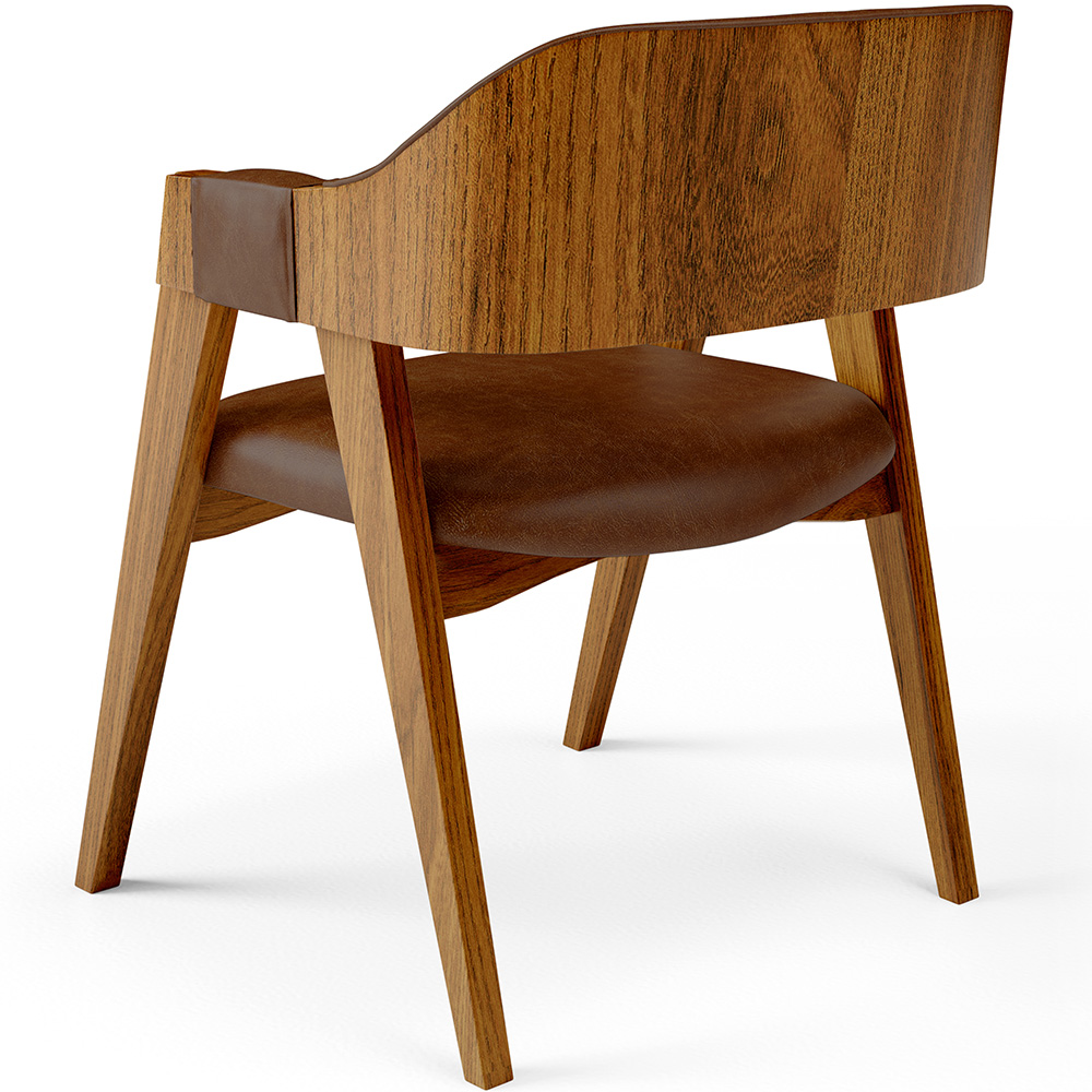 Cadeira Para Sala de Jantar e Estar Living Estofada Suran L02 Couríssimo Marrom - Lyam