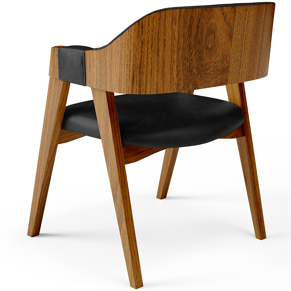 Cadeira Para Sala de Jantar e Estar Living Estofada Suran L02 Couríssimo Preto - Lyam