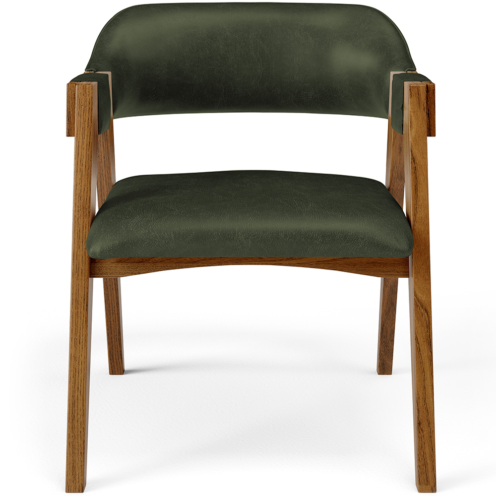 Cadeira Para Sala de Jantar e Estar Living Estofada Suran L02 Couríssimo Verde Musgo - Lyam