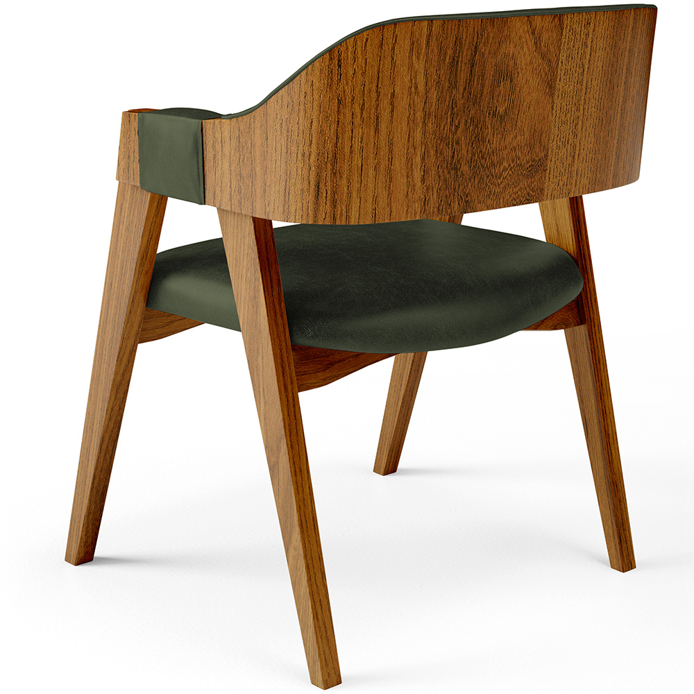 Cadeira Para Sala de Jantar e Estar Living Estofada Suran L02 Couríssimo Verde Musgo - Lyam