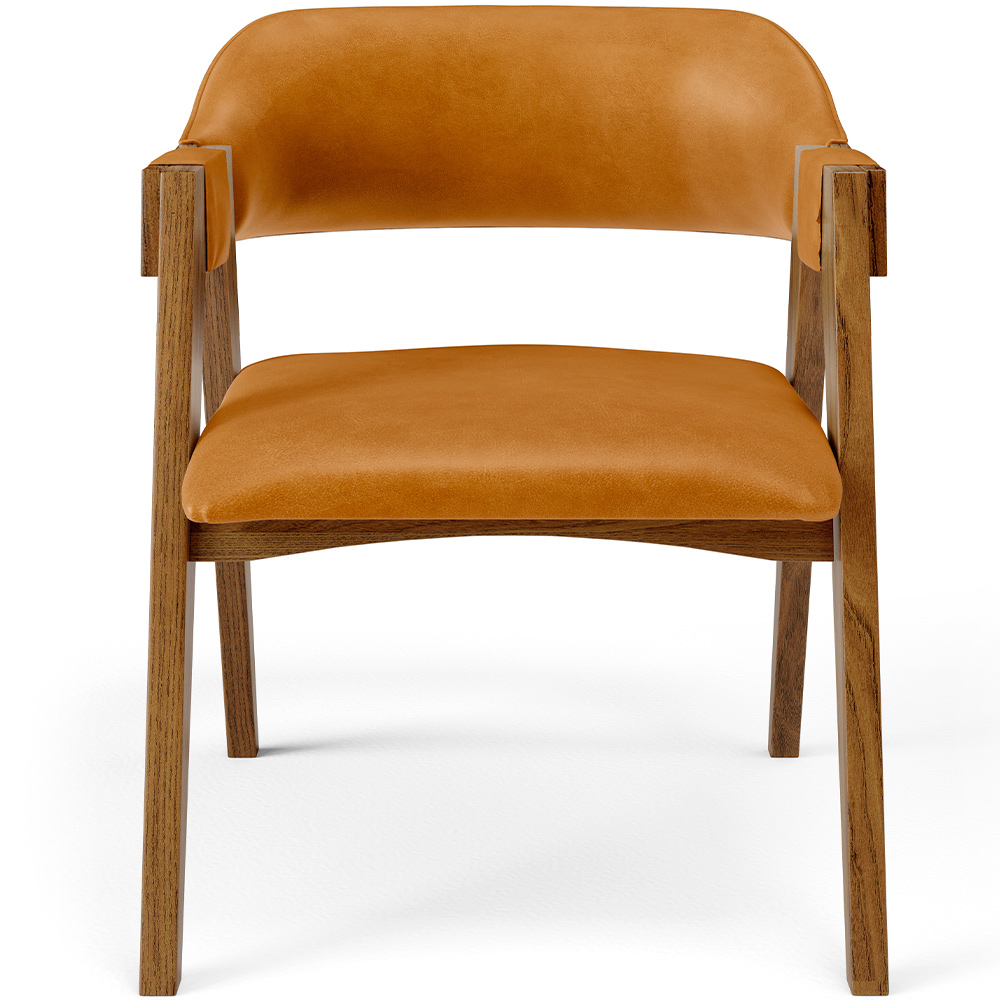 Cadeira Para Sala de Jantar e Estar Living Estofada Suran L02 Couríssimo Whisky - Lyam