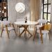Cadeira Para Sala de Jantar e Estar Living Estofada Suran L02 Linho Bege - Lyam