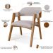 Cadeira Para Sala de Jantar e Estar Living Estofada Suran L02 Linho Bege - Lyam