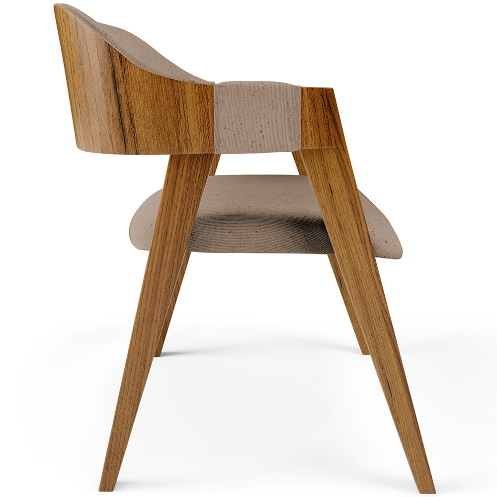 Cadeira Para Sala de Jantar e Estar Living Estofada Suran L02 Linho Bege Escuro - Lyam