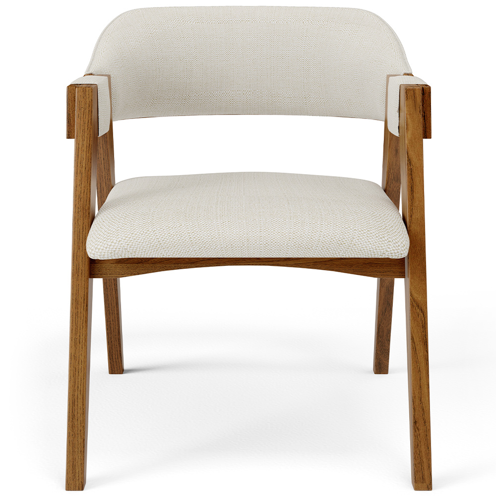 Cadeira Para Sala de Jantar e Estar Living Estofada Suran L02 Linho Champagne - Lyam