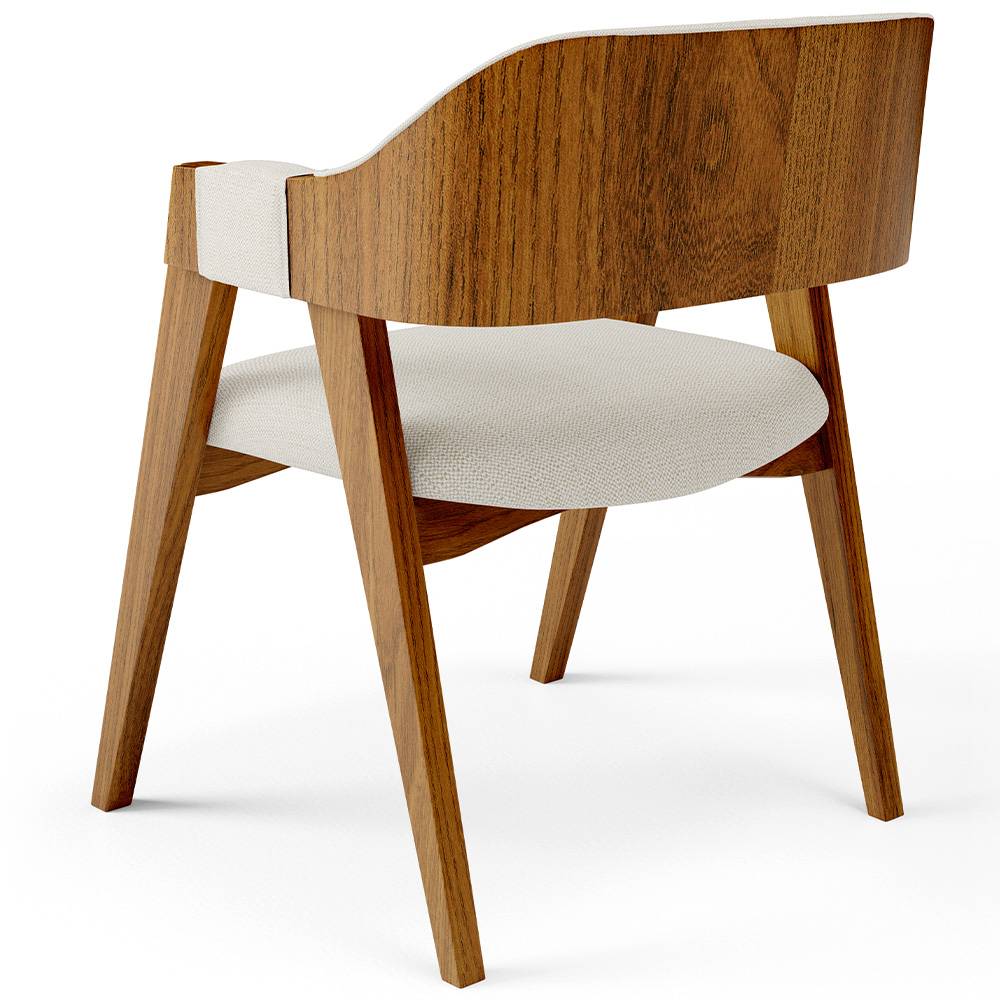 Cadeira Para Sala de Jantar e Estar Living Estofada Suran L02 Linho Champagne - Lyam