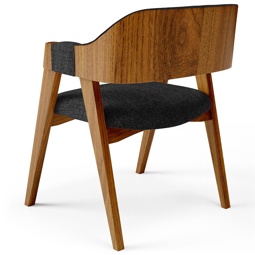 Cadeira Para Sala de Jantar e Estar Living Estofada Suran L02 Linho Chumbo - Lyam