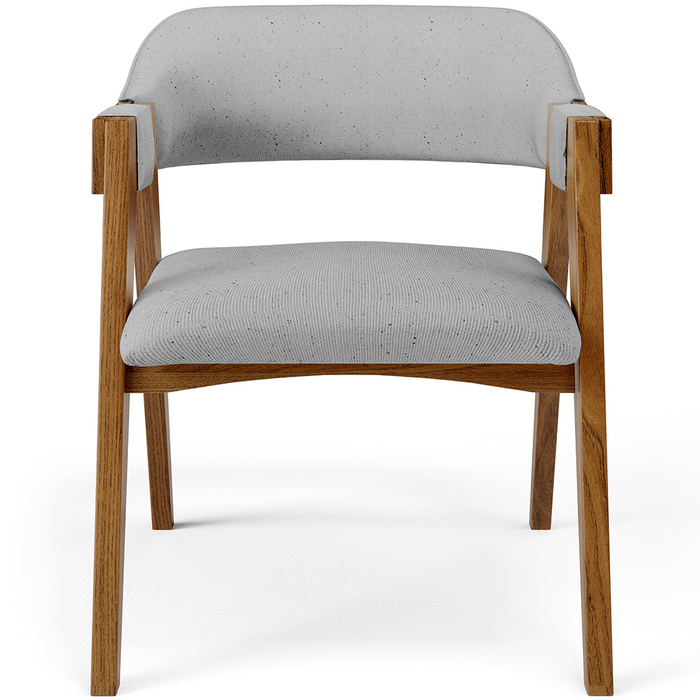 Cadeira Para Sala de Jantar e Estar Living Estofada Suran L02 Linho Cinza - Lyam