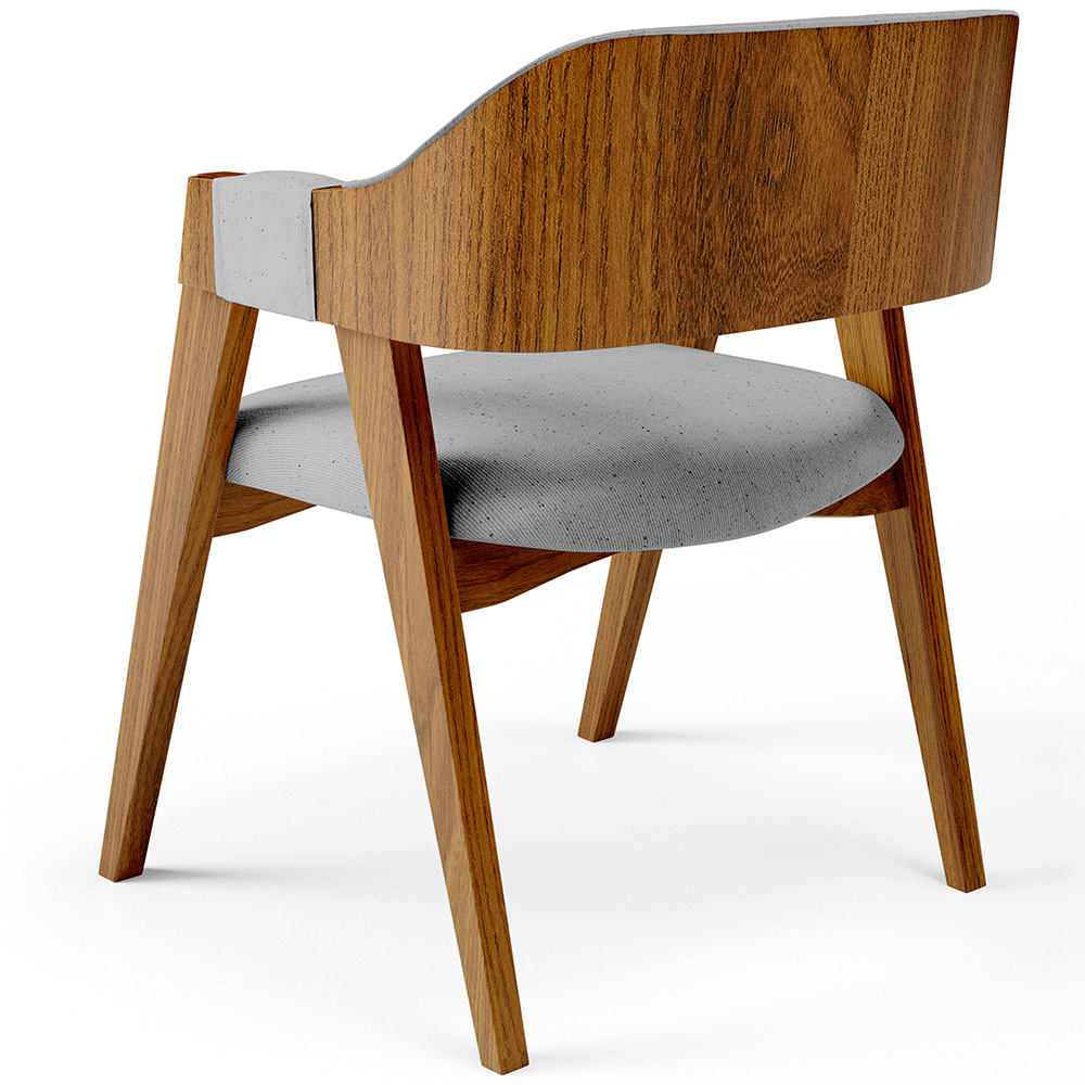 Cadeira Para Sala de Jantar e Estar Living Estofada Suran L02 Linho Cinza - Lyam