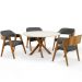 Cadeira Para Sala de Jantar e Estar Living Estofada Suran L02 Linho Cinza Escuro - Lyam