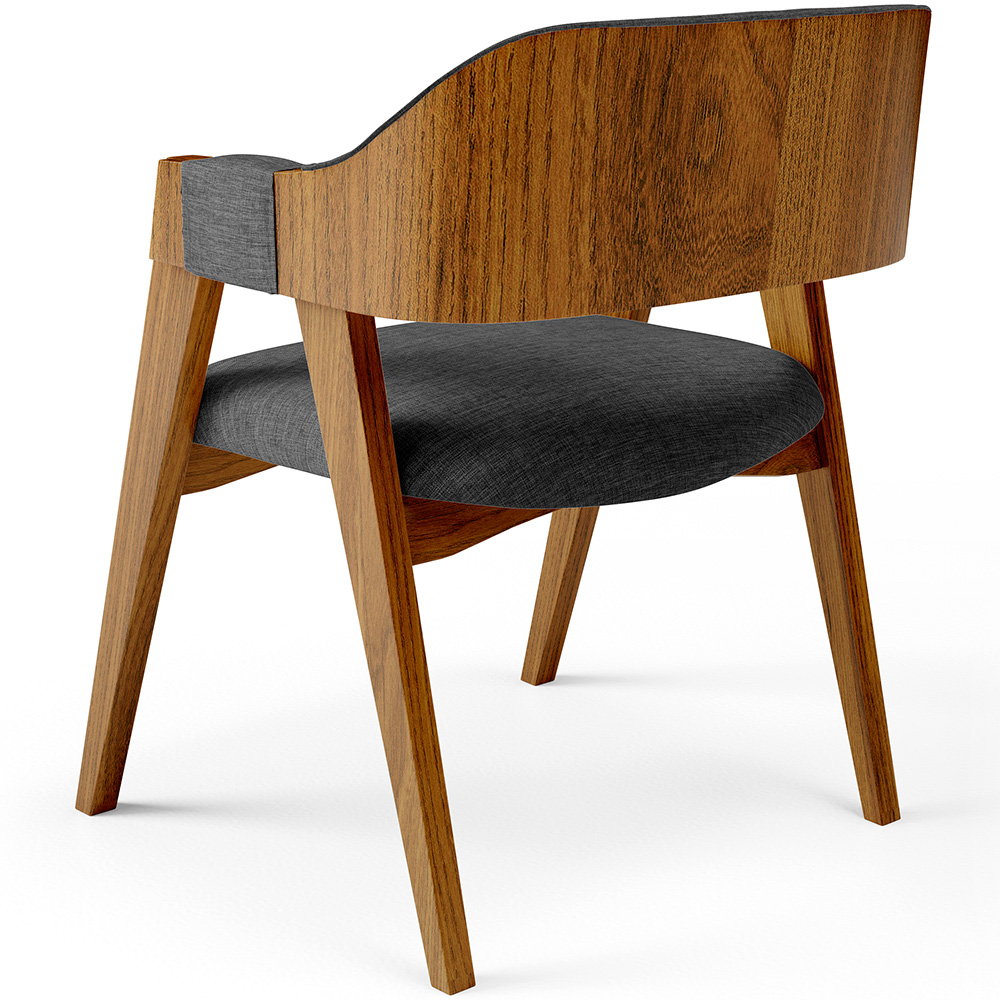 Cadeira Para Sala de Jantar e Estar Living Estofada Suran L02 Linho Cinza Escuro - Lyam