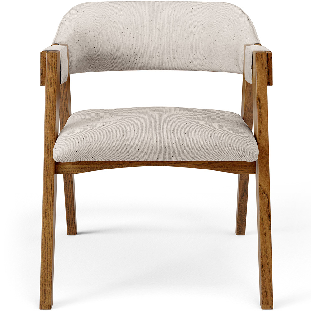 Cadeira Para Sala de Jantar e Estar Living Estofada Suran L02 Linho Cru - Lyam