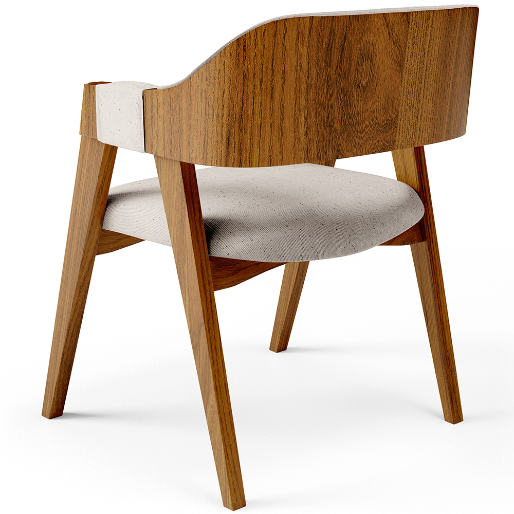 Cadeira Para Sala de Jantar e Estar Living Estofada Suran L02 Linho Cru - Lyam