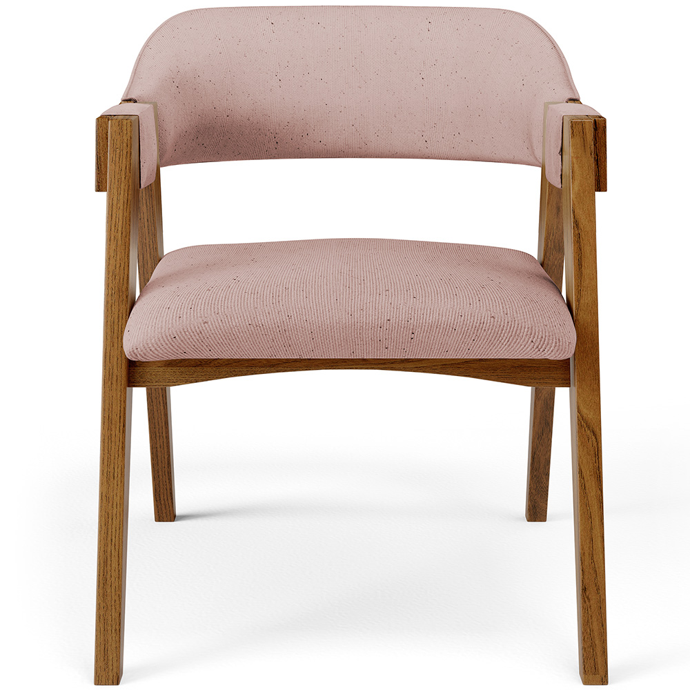 Cadeira Para Sala de Jantar e Estar Living Estofada Suran L02 Linho Rosê - Lyam