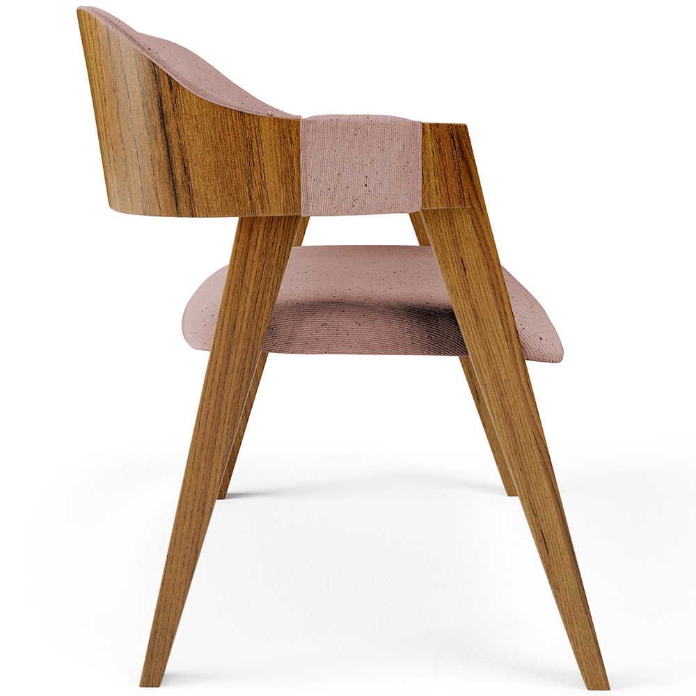 Cadeira Para Sala de Jantar e Estar Living Estofada Suran L02 Linho Rosê - Lyam