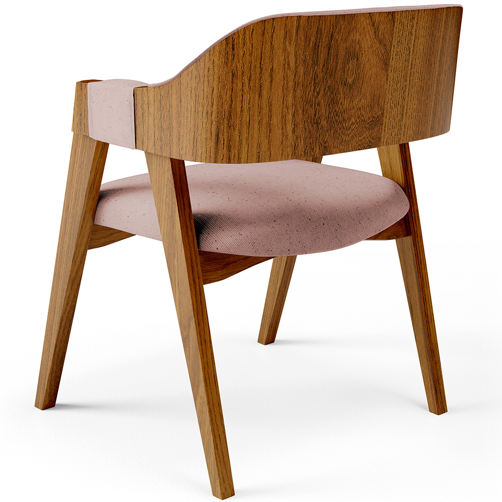 Cadeira Para Sala de Jantar e Estar Living Estofada Suran L02 Linho Rosê - Lyam