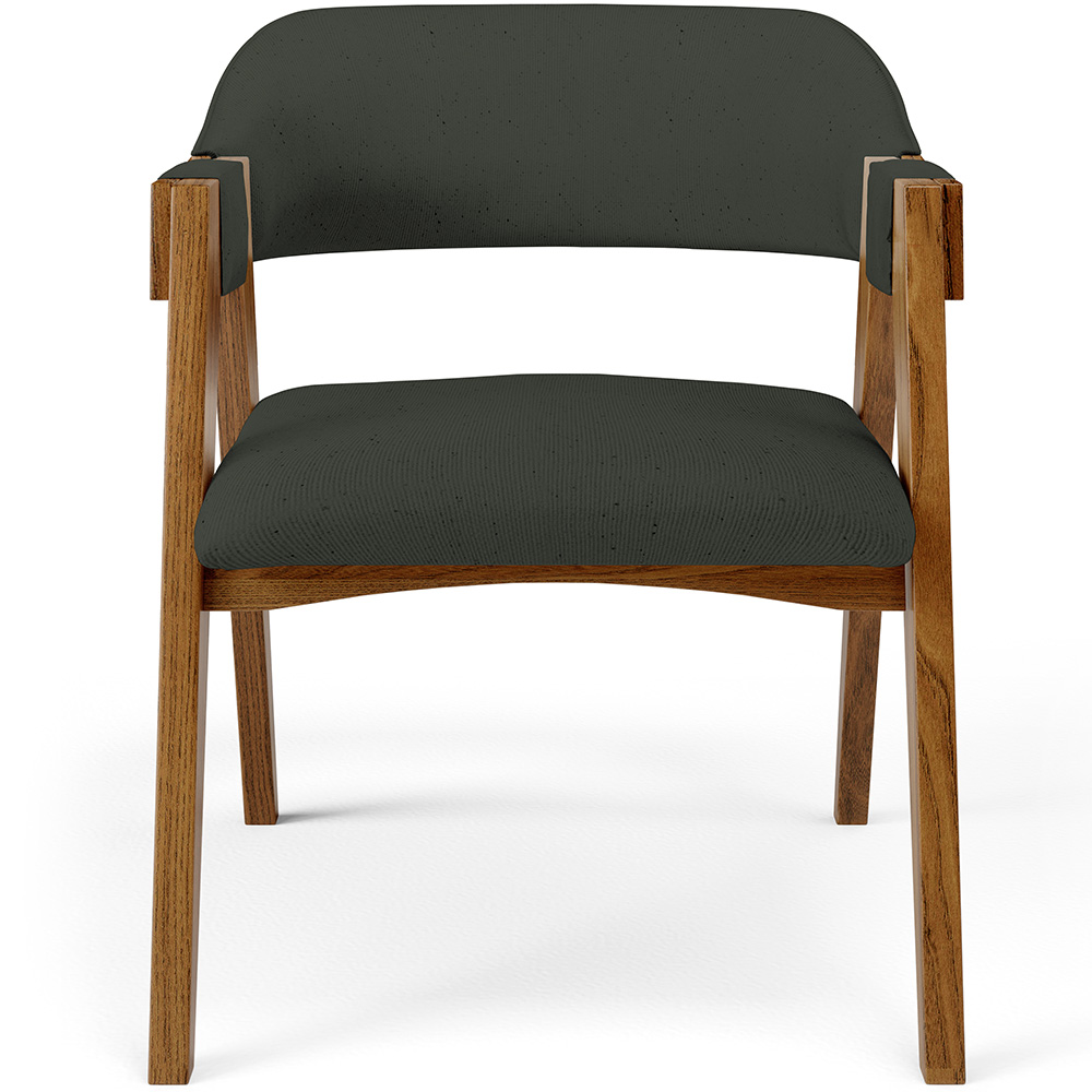 Cadeira Para Sala de Jantar e Estar Living Estofada Suran L02 Linho Verde Musgo - Lyam