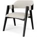 Cadeira Para Sala de Jantar e Estar Living Estofada Suran L02 Preto Linho Champagne - Lyam