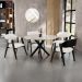 Cadeira Para Sala de Jantar e Estar Living Estofada Suran L02 Preto Linho Champagne - Lyam