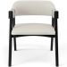 Cadeira Para Sala de Jantar e Estar Living Estofada Suran L02 Preto Linho Champagne - Lyam