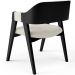 Cadeira Para Sala de Jantar e Estar Living Estofada Suran L02 Preto Linho Champagne - Lyam