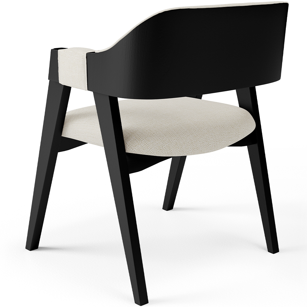 Cadeira Para Sala de Jantar e Estar Living Estofada Suran L02 Preto Linho Champagne - Lyam