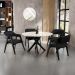 Cadeira Para Sala de Jantar e Estar Living Estofada Suran L02 Preto Linho Chumbo - Lyam