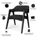 Cadeira Para Sala de Jantar e Estar Living Estofada Suran L02 Preto Linho Chumbo - Lyam