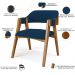 Cadeira Para Sala de Jantar e Estar Living Estofada Suran L02 Suede Azul Marinho - Lyam