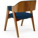 Cadeira Para Sala de Jantar e Estar Living Estofada Suran L02 Suede Azul Marinho - Lyam