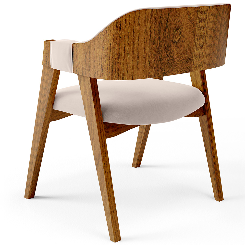 Cadeira Para Sala de Jantar e Estar Living Estofada Suran L02 Suede Bege - Lyam