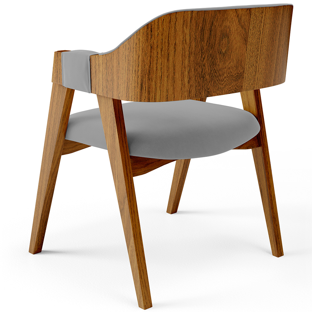 Cadeira Para Sala de Jantar e Estar Living Estofada Suran L02 Suede Cinza - Lyam