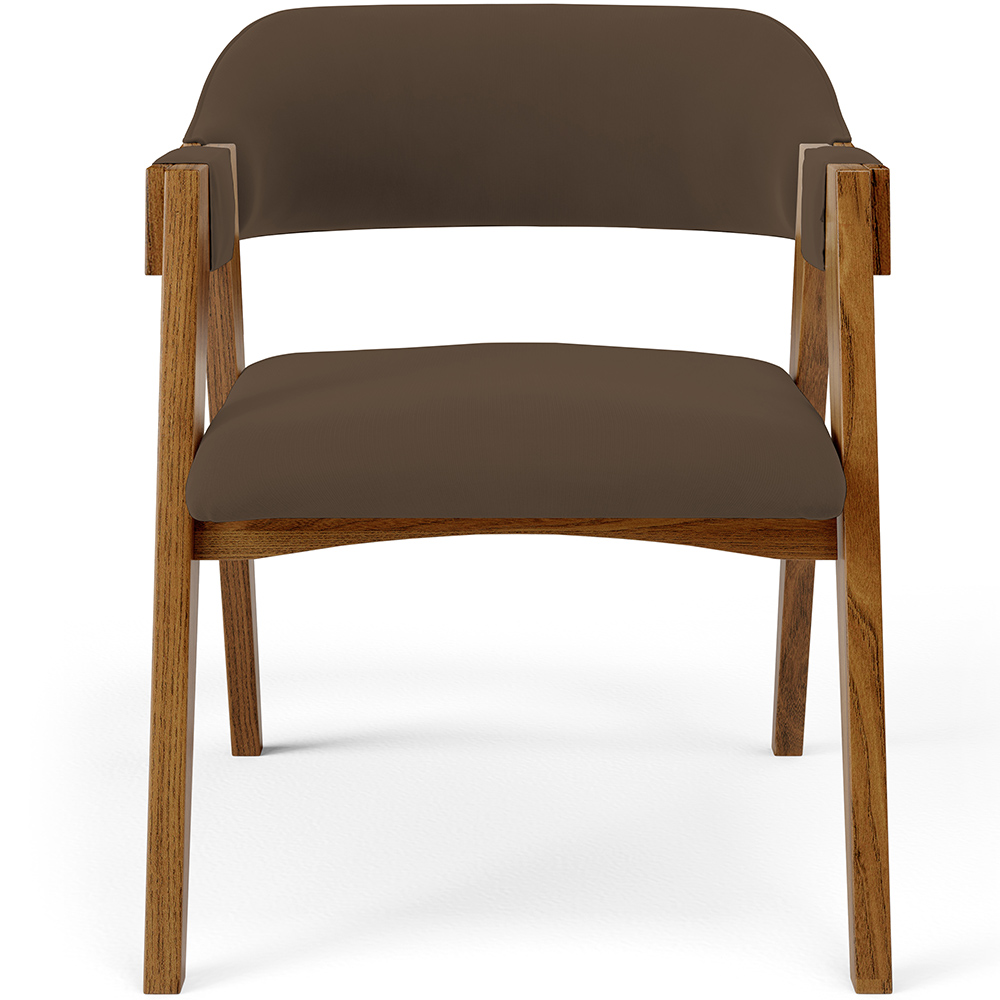Cadeira Para Sala de Jantar e Estar Living Estofada Suran L02 Suede Marrom - Lyam