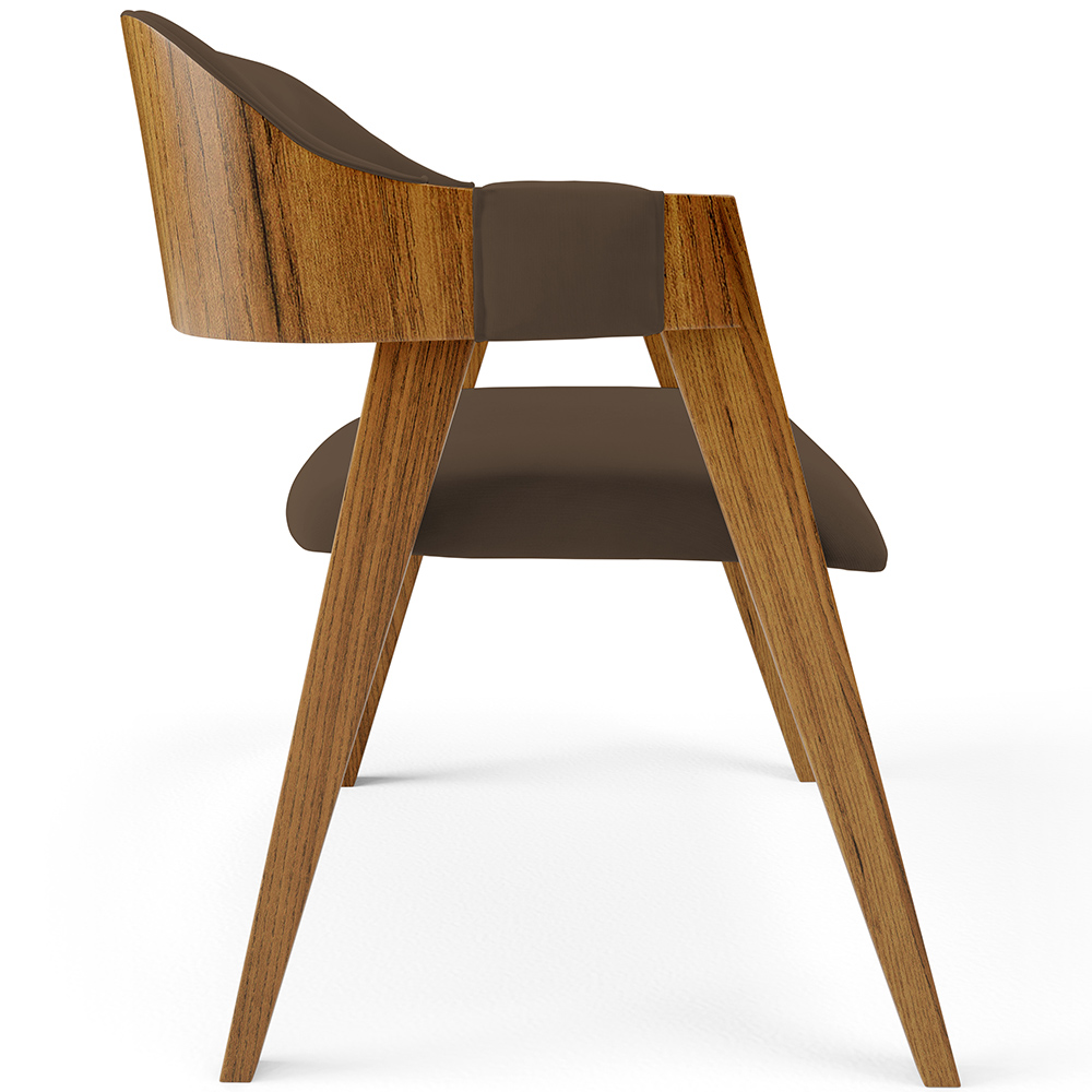 Cadeira Para Sala de Jantar e Estar Living Estofada Suran L02 Suede Marrom - Lyam