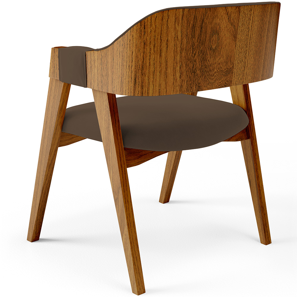 Cadeira Para Sala de Jantar e Estar Living Estofada Suran L02 Suede Marrom - Lyam