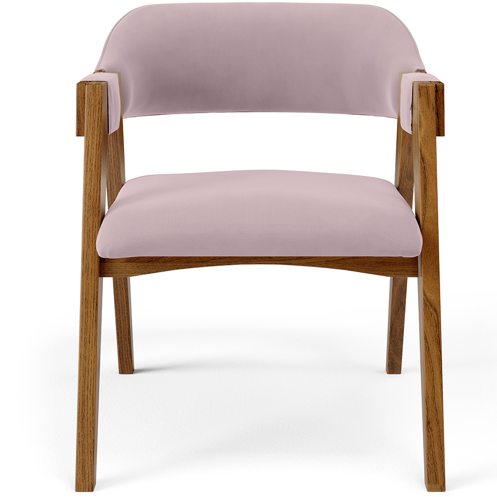 Cadeira Para Sala de Jantar e Estar Living Estofada Suran L02 Suede Rosê - Lyam