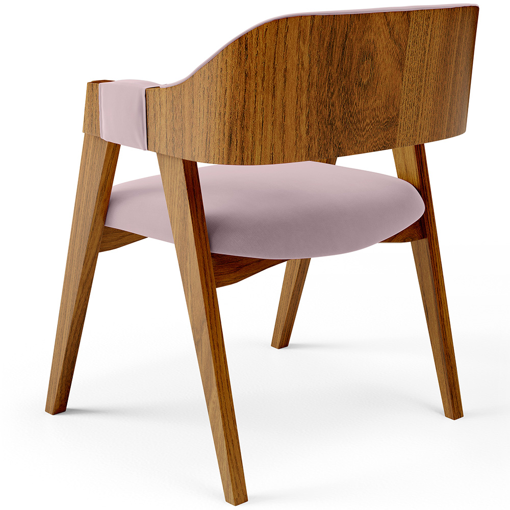 Cadeira Para Sala de Jantar e Estar Living Estofada Suran L02 Suede Rosê - Lyam
