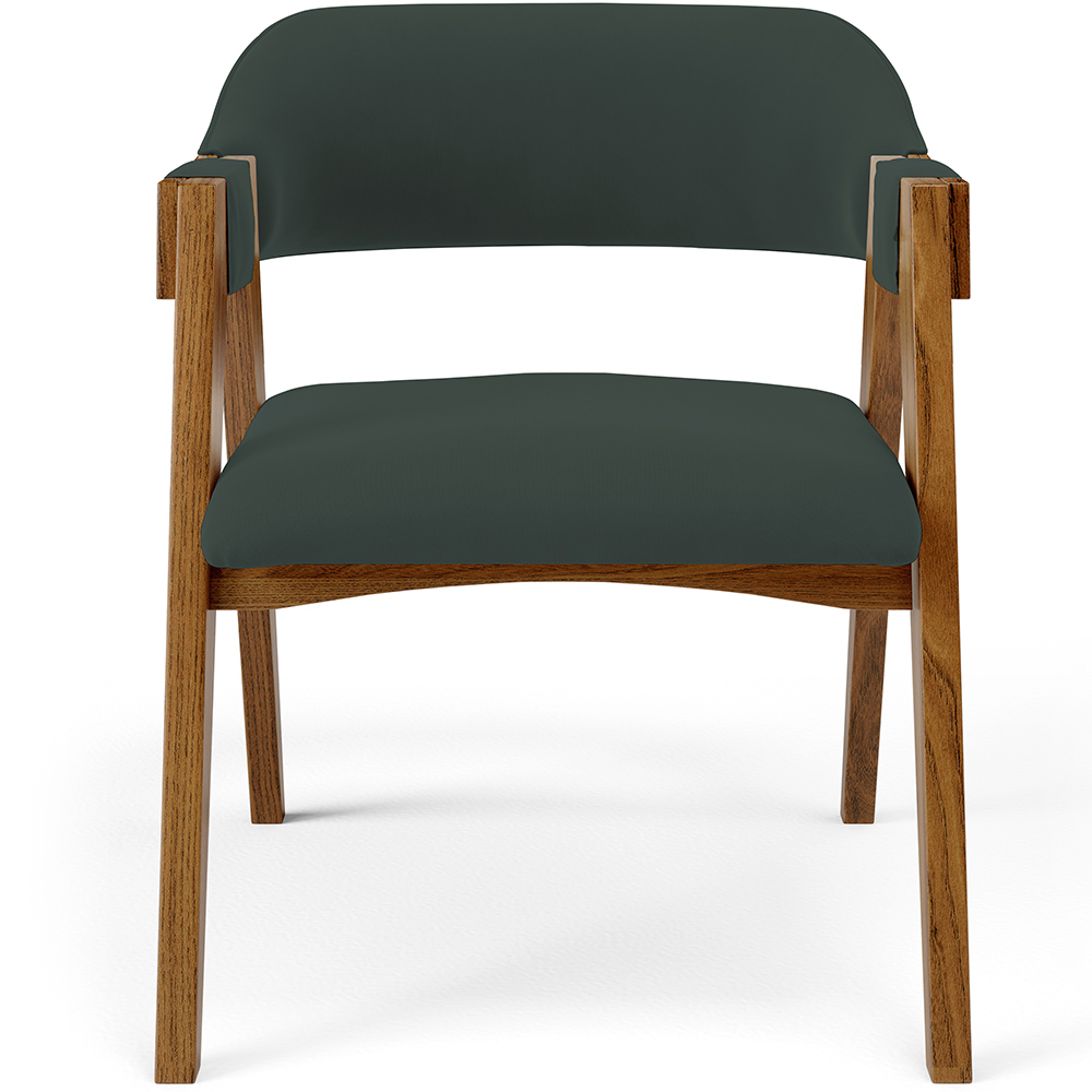 Cadeira Para Sala de Jantar e Estar Living Estofada Suran L02 Suede Verde Musgo - Lyam