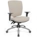 Cadeira de Escritório Diretor Office Base Giratória Cromada Alta Flexi P03 Vinil Bege - Lyam