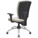 Cadeira de Escritório Diretor Office Base Giratória Cromada Alta Flexi P03 Vinil Bege - Lyam