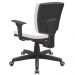 Cadeira de Escritório Executiva Office Base Giratória Preto Baixa Flexi P03 Vinil Branco - Lyam