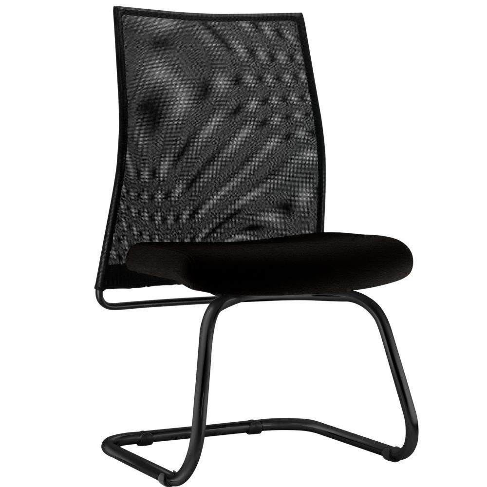 Cadeira de Escritório Fixa Executiva Ergonômica Liss L02 Couro Sintético Preto - Lyam Decor