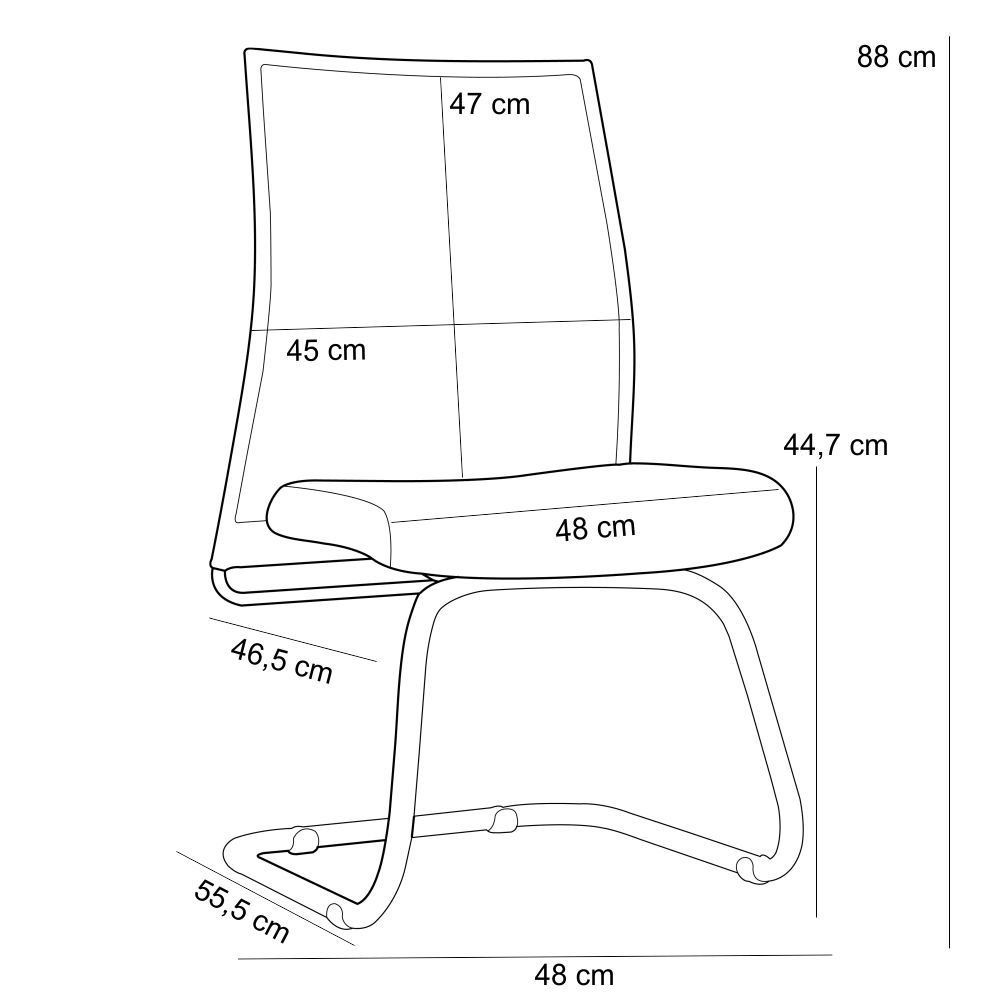 Cadeira de Escritório Fixa Executiva Ergonômica Liss L02 Couro Sintético Preto - Lyam Decor