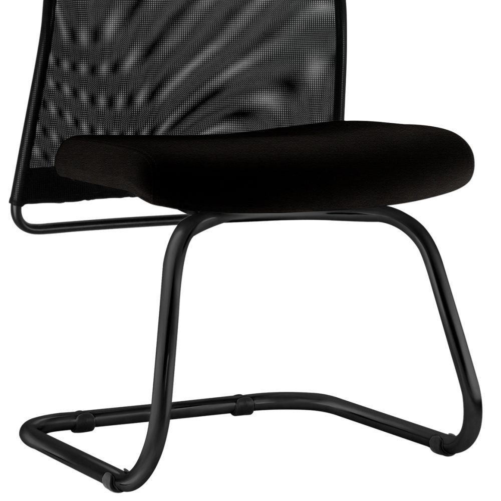 Cadeira de Escritório Fixa Executiva Ergonômica Liss L02 Couro Sintético Preto - Lyam Decor