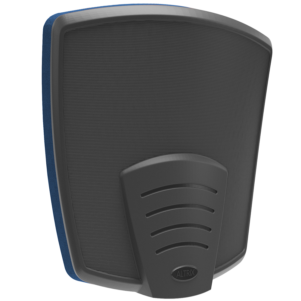 Cadeira de Escritório Fixa Executiva Office Preto Slim Alta Flexi P03 Poliéster Azul - Lyam