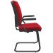 Cadeira de Escritório Fixa Executiva Office Preto Slim Alta Flexi P03 Poliéster Vermelho - Lyam
