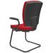 Cadeira de Escritório Fixa Executiva Office Preto Slim Alta Flexi P03 Poliéster Vermelho - Lyam