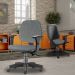 Cadeira de Escritório Giratória Executiva Ergonômica Job L02 Linho Cinza Escuro - Lyam Decor